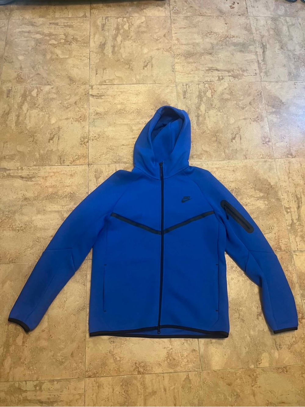 Nike Royal Blue Full-Zip Hooded Jacket with Black Trim